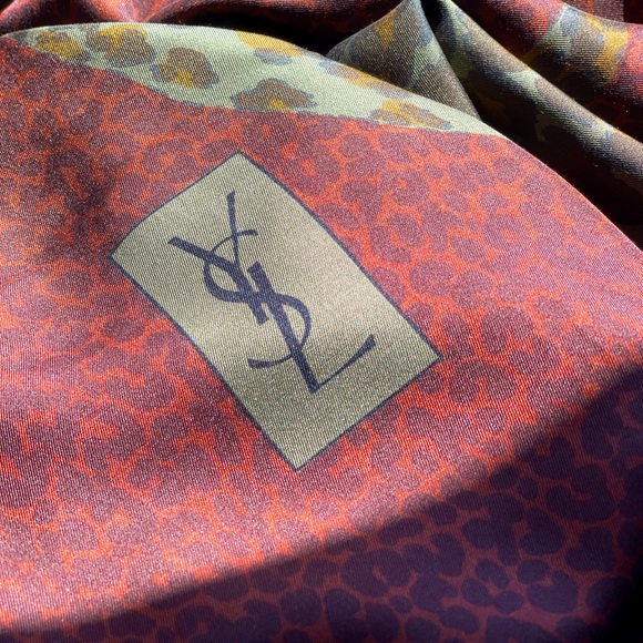Vintage YSL Mega Silk Scarf in panther print - Picture 1 of 15